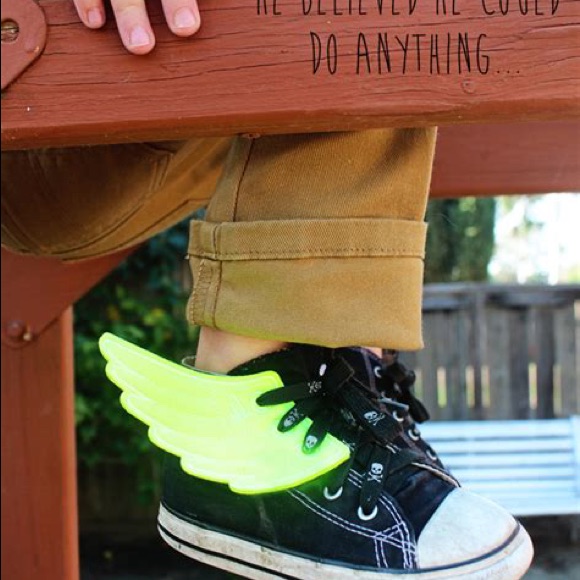 Kids Neon Yellow Shoe Sneaker Skate Accessories